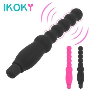 IKOKY Butt Plug Clitoris G-Spot Stimulator sexy Toys for Women Man prostate massager 10 Speeds Bullet Vibrator With Anal Beads