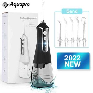 Oral Irrigator Dental Water Flosser 3 Modes Teeth Cleaner Jet 300ml Big Tank 5 Nozzles Hygiene Cleaning Machine 220510