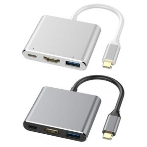 Hub Convertitore USB da tipo C a compatibile 3 porte in 1 cavo di testa Porta display per PC Laptop Telefono TV Adattatore di ricarica rapida Hub USBUSB