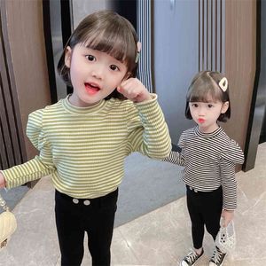 Baby Girls Tops Striped T-shirt Girl Spring Autumn T-shirts Children Casual Style Girls'clothes 210412
