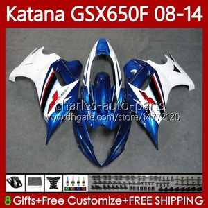 Fairings för Suzuki Katana GSX-650F GSXF650 GSXF-650 GSX650F 2008 2009 Vitblå 2010 2011 2012 2013 2014 Kroppsarbeten 120NO.75 GSX 650F GSXF 650 08 09 10 11 12 13 14 Kropp