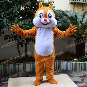 Traje de mascote de esquilo marroel de halloween roupas de desenho animado de alta qualidade caráter de carnaval para adultos tamanhos de aniversário de festa de aniversário