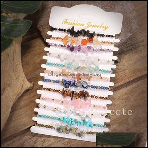 Party Favor Event Supplies Festive Home Garden Irregar Crystal Stone Bracelet Hand Woven Dhy8F