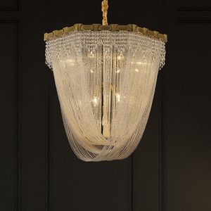 Lampadari di cristallo in rame pieno Lampade a LED Lampadario moderno in bronzo americano Europeo Romantico lussuoso Droplight Hotel Illuminazione interna per la casa