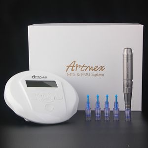 マイクロニードルローラービューティーマシンArtmex V6 2IN1 PMU MTS DERMAPEN PEN SEMI永久化粧色素沈着マイクロニードリングシステムアイブロウリップライナータトゥーキット