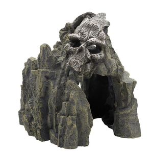 Halloween Skull rium Paesaggistica Rockery tic Montagna Fish Tank Ornament House Cave Creative Pond Y200917