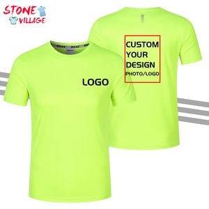Custom Quick drying O neck Short Sleeves Men s Running T shirts Fitness Gym Shirts Mens Jersey Sportswear Solid Flash 220722