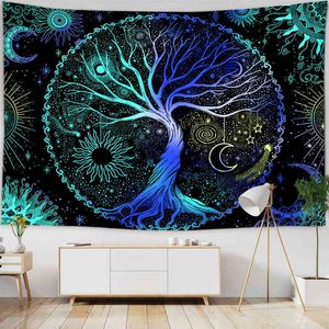 Tapestry Psychedelic Tree of Life Wall Rug Hippie Hanging Mandala Boho Rugs Aes