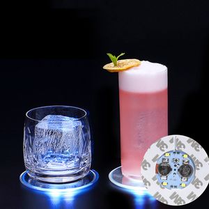 LED Coaster Lighting Coasters 6cm 4-6 LED-l￤tta flaskor Glorifier LED-klisterm￤rken Coaster Dricks Flash Lights Up Cups Perfect For Party Weeding Bar Crestech