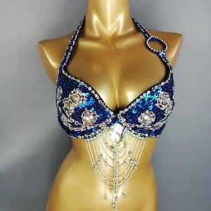 BRAS Womens Belly Dance Costume Beading Sequin Bra Lady Dancing Clothes Sexy Night Club Bellydance Tops