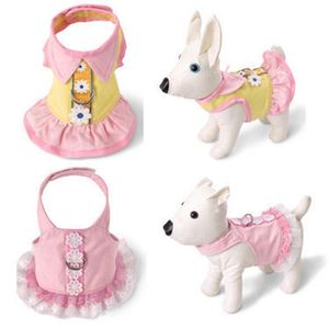 Dog Collars & Leashes Pet Harness Chest Vest Embroidered Skirt Puppy Cat Rope High Quality Small Chests Strap For TeddyDog