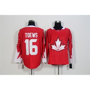 MIT 2016 하키 유니폼 월드컵 남자 16 Jonathan Toews 19 Joe Thornton 28 Claude Giroux 31 Carey Price 37 Patrice Berg Eron 저지 S-3XL