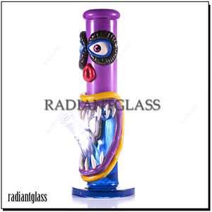 Large Straight Monster Bong 5mm Thick Glass 3D design Water Pipe Hookahs