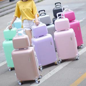 Suitcases ABS+PC Luggage Set Travel Suitcase On Wheels Trolley Carry Cabin Women Bag Rolling Spinner Wheel