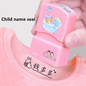 Custom Made Baby Stempel Diy Kinderen Seal Student Kleding Hoofds Niet Gemakkelijk Vervagen Security Naam stempel 220702