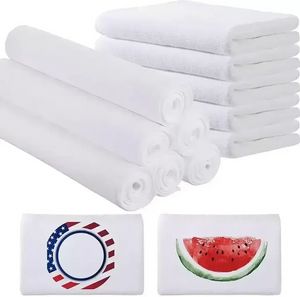 Sublimazione asciugamano da spiaggia in bianco di cotone grande vasca da bagno morbido piatto assorbente asciugatura per la pulizia del kerchief home bagni fy5410 0809