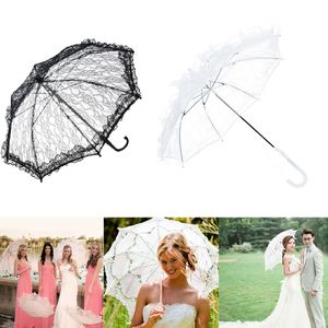 Western Style Parasol Lace Sun Fleur Parasol Dekoracja Biała Czerwona Parasole panny młodej ślubnej