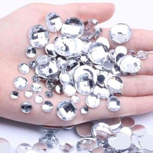 Wholesale crystal glue resale online - NXY Press on Nail mm mm Acrylic Rhinestones Round Earth Facets Crystal Clear Flatback Glue On Beads DIY Phone Cases Nails Art Supplies