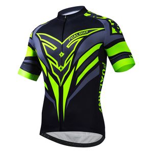 2024 Herr Fluo Green Summer Pro Cycling Jersey Breattable Team Racing Sport Bicycle Reflective Tops Mens Korta cykelkläder M36