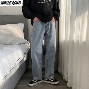 Singleroad mens överdimensionerade breda ben rak japanska streetwear mens denim byxor mode manliga jeans för män 201128
