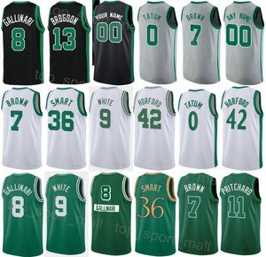 Druk ekranu klasyczny mężczyzna ikona Koszykówka Malcolm Brogdon Jersey 13 Danilo Gallinari 8 Derrick White 9 Payton Pritchard 11 Robert Williams III 44 Zielony biały