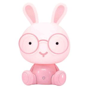 Third Gear Dimming Table Lamps Cartoon Pig Bear Rabbit Modeling Children Eye Protection Book Light Touch USB LED Christmas Gifts H220423