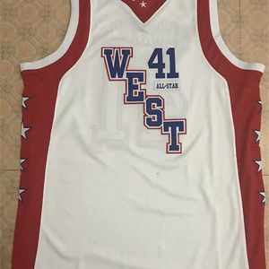 Sjzl98 41 Dirk Nowitzki 2004 All Star West Koszykówka Jersey White Haft Zszyty Spersonalizowane Koszulki Niestandardowe