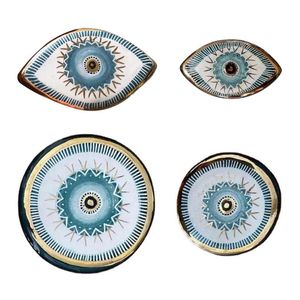 Decorative Objects & Figurines Blue Evil Eye Wall Hanging Pendant Acrylic Fengshui Ornament Crafts For Home Bedroom Living Room Window Decor