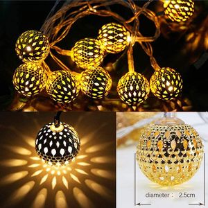 Strings 2m 5m Diameter 2.5cm Warm Light Morocco LED Ball String Christmas Decorations For Home Wedding Decor Fairy Garland NavidadLED String