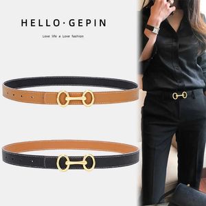 Luxury Ladies Leather Belt Fashion Double Sided Versatile Young Women's Belts Multiple Color Wholesale