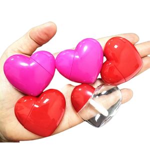 5ml Cute Love Heart Shaped Empty Mini Lip Gloss Bottle Red Plastic Cosmetic Packaging Container Makeup Refillable Lipgloss Tubes With Wand
