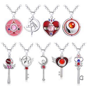 Anhänger Halsketten Anime Mode Diamant Zauberstab Fünfzackigen Stern Rosa Halskette Mädchen Nette Charming Schmuck Geschenk ZubehörAnhänger