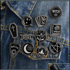 Pins Brooches Jewelry Witch Ouija Moon Tarot Book New Goth Style Enamel Pins Badge Denim Jacket Gifts For Women Men Drop Delivery 2021 Dtju