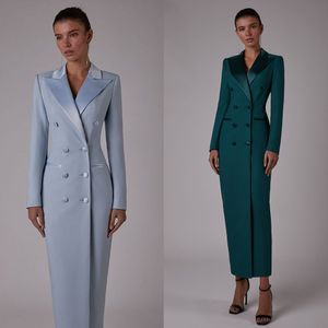 Elegante guaina alla caviglia Abiti per la madre della sposa Primavera doppio petto Giacca lunga da donna Abiti da ballo Blazer Abiti da sera Invitato a un matrimonio Abiti da cerimonia