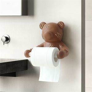 Wall Mounted Tissue Box Holder Decor Animal Head Status Tissue Paper Roll Toilet Tissue Holder for Wall Decor 210326