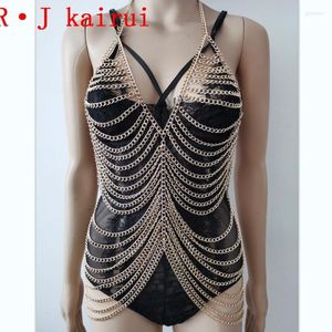 Chains Gold Neck Bra Body Jewelry Unique Top Costume 2 ColorsChains Godl22