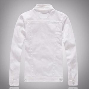 Herenjacks 2022 Leer- en herfstheren Fashion denim Slim Fit White Solid Jeans Jacket Men Brandkleding Aziatische maat M-3XL