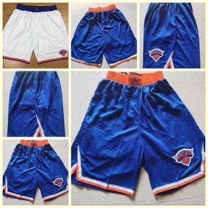 Basketball-Shorts der York's Knicks, bestickt, aus feinem Stoff