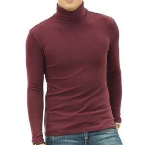 ARCSINX Turtleneck Men T-shirt Large Size 3XL 4XL 5XL Fashion Winter Long Sleeve T Shirt Fitness Slim Fit Tee Homme 220401