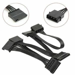 Conectores de cabos de computador Molex 4pin IDE 1 a 5 SATA 15 pinos Cabo de partida de alimentação do disco rígido para PC DIY Sever 18awg 4 pinos 1