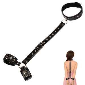 Feminino de colar de colarinho de colar de couro fêmea Strap fetiche bondage erótico sexy brinquedos bdsm restrição para casal adulto sexy jogo