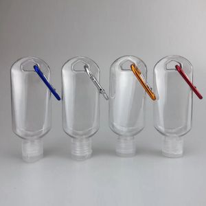Hand sanitizer transparent flaska med karabiner resor bärbar alkoholflaskor student utflykt mygga repell lagringsflaska bh6446 wy