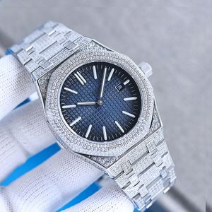 Relógio de diamante relógios de 41mm de 41 mm de relógios para homens de aço inoxidável clássico Montre de lux