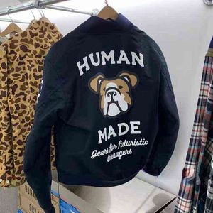 HUMAN MADE Jacket Oversized Casual Dog Head Print Men Women Human Made Bomber Jacket T220816