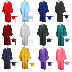 Kläder sätter unisex vuxen examen klänningskörrockar mössa för gymnasiet och kandidatexamen collage student uniformerkläder