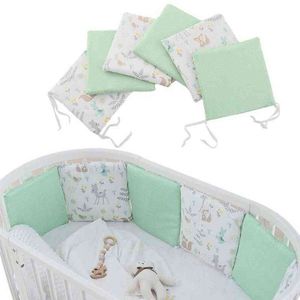 6 個新生児ベビーベッドバンパーベビーベッドプロテクターベビールームの装飾幼児ベビーベッド寝具幼児バンパーベビーベッドクッション新 G220421