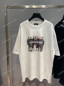 22SS män kvinnor designers t shirt tee modell brev paris tryck kort ärm besättning hals streetwear svart vit grå xinxinbuy xs-l