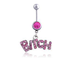 Bell Button Rings Silver/Rosa Sexy Crystal Body Piercing Button Belly Ring Jewelry Barra dell'ombelico ZC1081