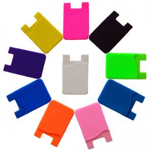 Wholesale sumsung smartphone resale online - Ultra slim Self Adhesive Credit Card Wallet Set Holder Colorful Silicon For Smartphones Sumsung