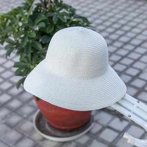 Ladies Summer Solid Color Hats Dome Vacation Beach Straw Hat Outdoor Sunscreen Shade Travel Caps
